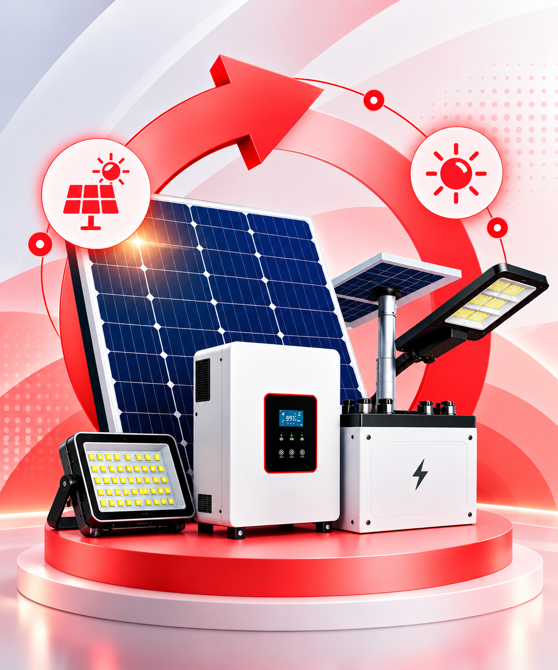 futuristic solar energy showcase
