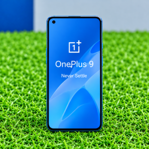 oneplus 9 on vivid green grass